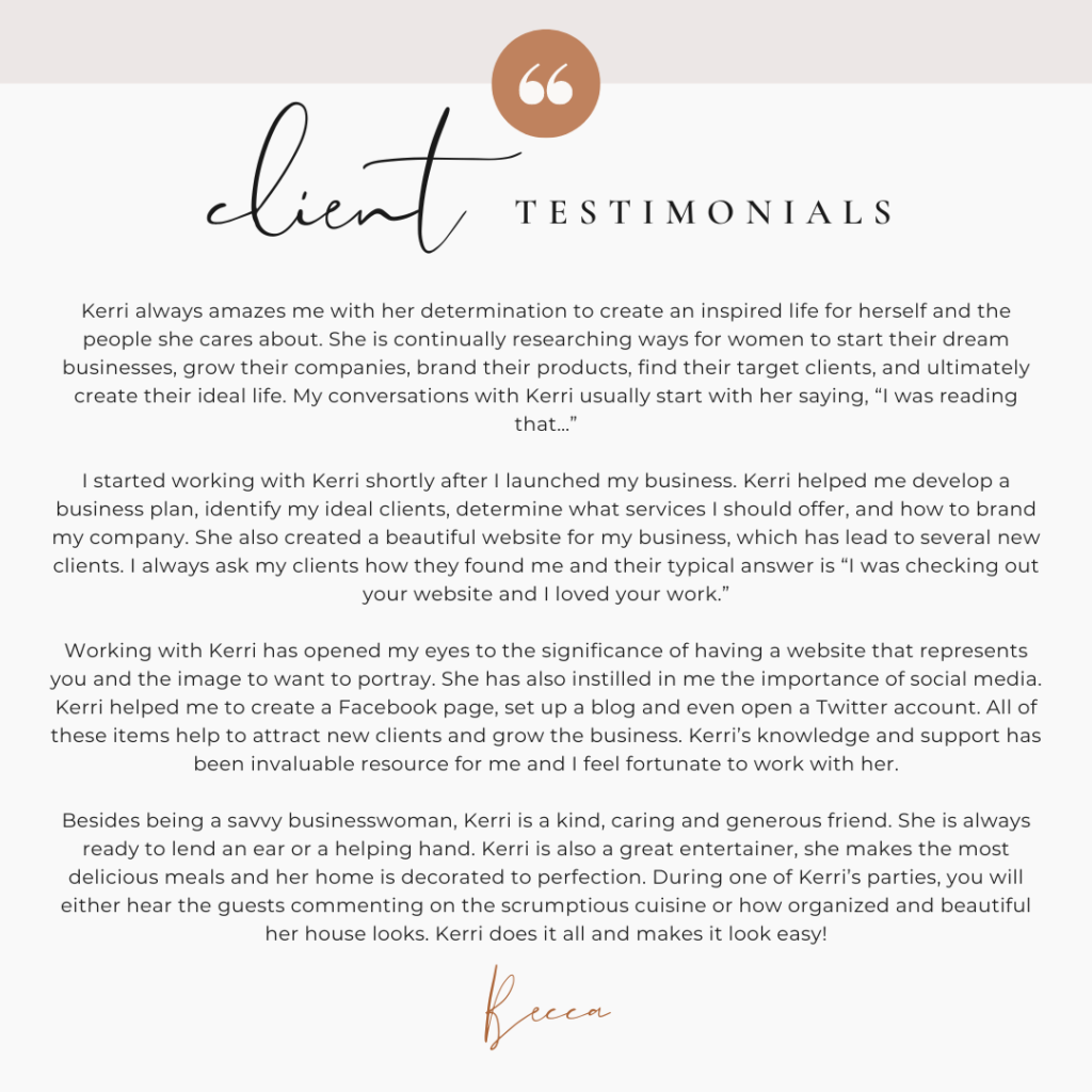 client testimonial