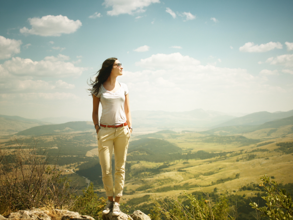 A women enjoying nature