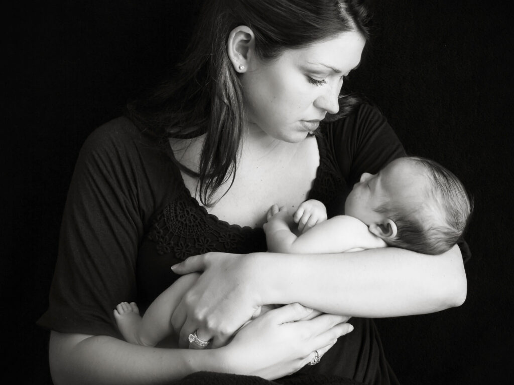 woman holding a baby