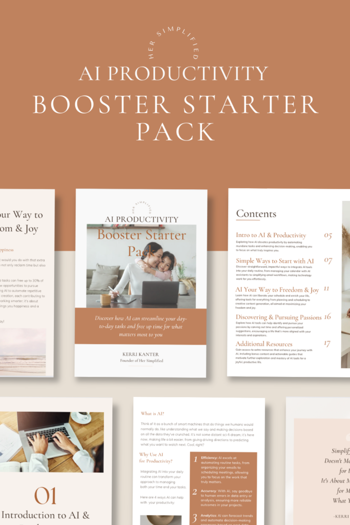 digital mock up of the productivity booster pack by Her Simplified